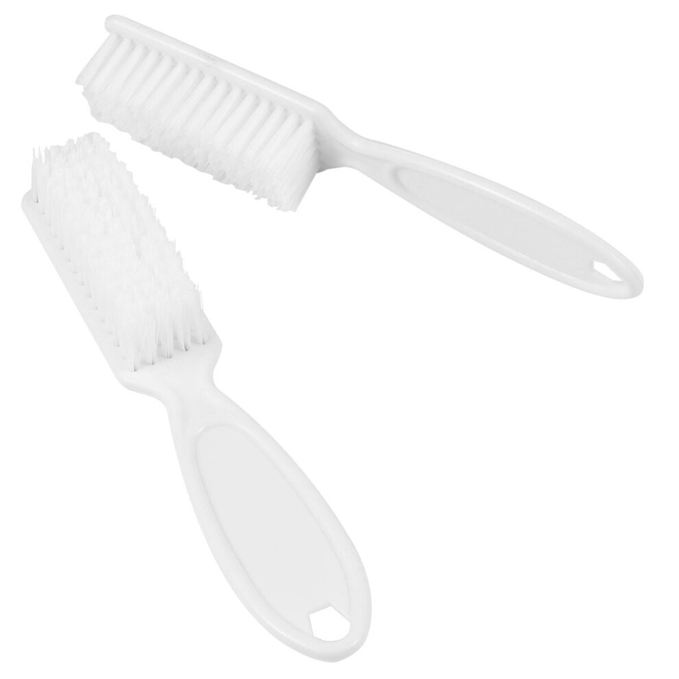 Mizh 6pcs Nail Art Brushes Nail Dust Brushes Plastic Nail Cleaning Brushes Portable Nail Cleaner Manicure Supplies for Home Salon (White)