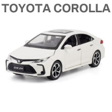 1:32 Toyota Corolla metalen speelgoedauto met geluid en licht - verzamelobject voor kinderen, wit