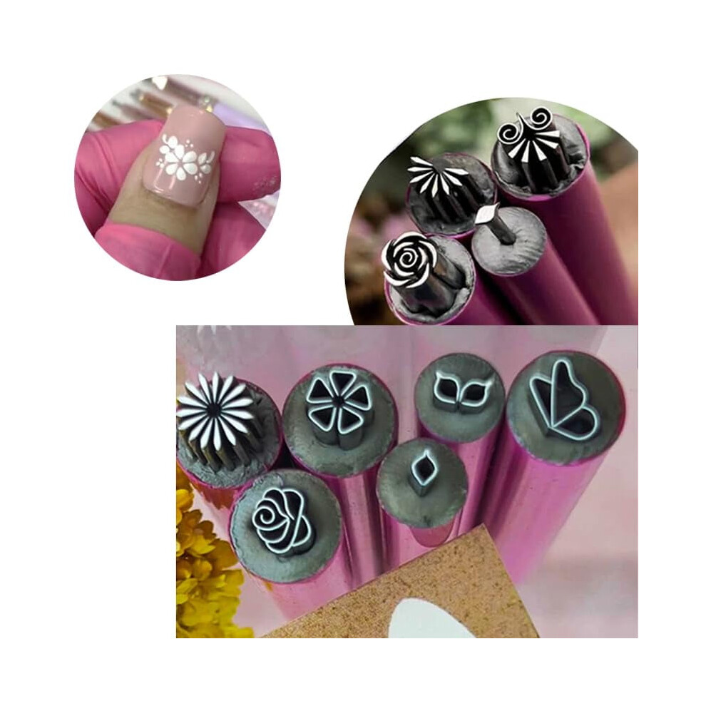 Easygou 15Pcs Nail Art Stamp Pen Set with Different Patterns, Flower Nail Stamper Kit, Dotting Tools, compatible with nail art designs