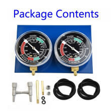 Strumento di bilanciamento e sincronizzazione per carburatore di motocicletta con manometro a vuoto e kit di tubi flessibili.