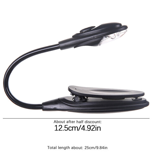 Qiiburr Mini LED Ρυθμιζόμενο Φωτιστικό Βιβλίου με Κλιπ, Ζεστό