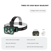 Linterna frontal Uclet, linterna frontal superbrillante, recargable, linterna de cabeza, lámpara de linterna 3LED, faros delanteros para correr,