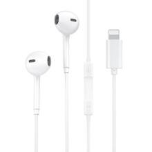 Kompatibel med Lightning trådbundna in-ear-hörlurar, handsfree-kompatibla med iPhone X/11/12/13/14, vita