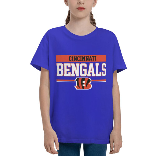 Παιδικό κοντομάνικο μπλουζάκι Bengals για αγόρια και κορίτσια με λογότυπο αθλητικής