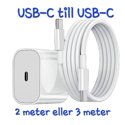 Carregador rápido compatível com iPhone 16 Pro, adaptador USB-C para USB-C branco.