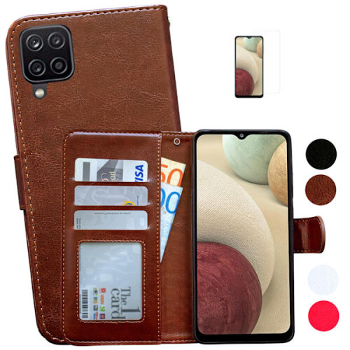 Capa de couro preta para Samsung Galaxy A12 / A12 5G - Proteção