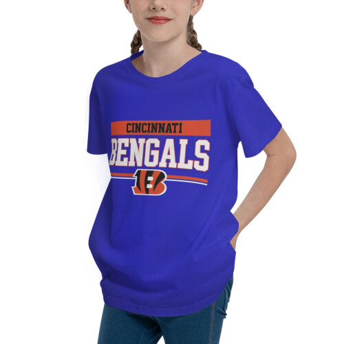 Παιδικό κοντομάνικο μπλουζάκι Bengals για αγόρια και κορίτσια με λογότυπο αθλητικής 1