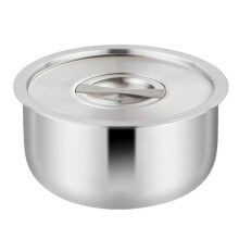 Bol en acier inoxydable avec couvercle, idéal pour la cuisson des œufs à la vapeur et des gâteaux.