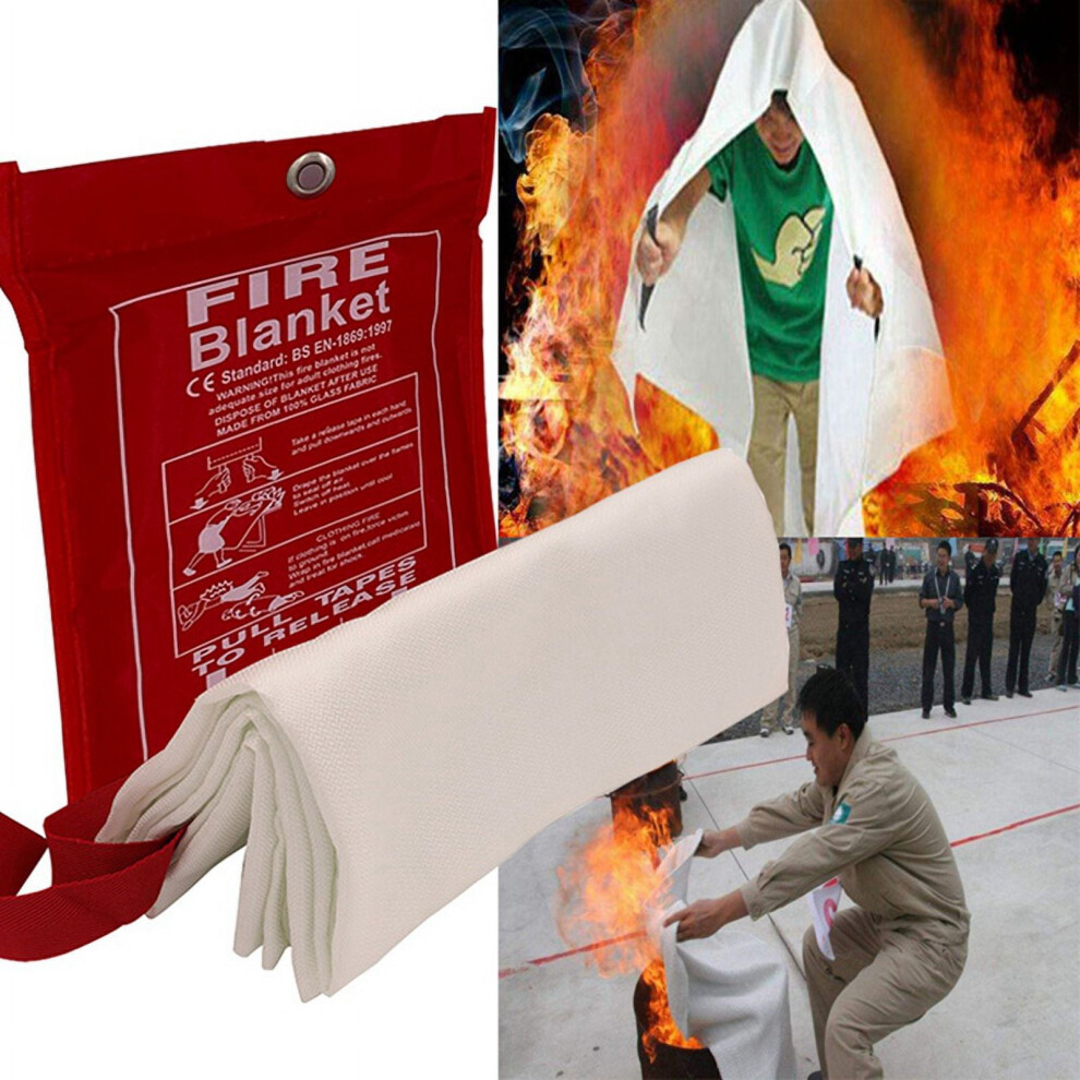Fire Blanket Fiberglass Fire Emergency Blanket Flame Retardant Blanket Emergency Survival Cover 9048212158578