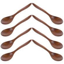 Japanse kleine gebogen lepel, kleine koffielepeltjes, houten dessertlepeltjes, honinglepeltjes