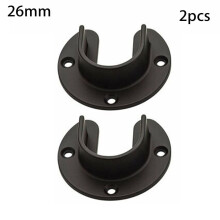 Yannee 2 Pcs Closet Rod Brackets Stainless Steel Garderobe Closet Rod Flange Bracket Black