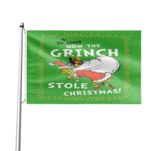Grinchmas stiehlt Weihnachten – Outdoor-Flagge (60 x 90 cm), doppelseitig, für Haus, Garten, Hof, Parade, Party, Dekoration, Wandteppich