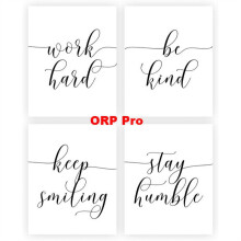ORP Pro Canvas Art 8"x10" Set mit 4 - Inspirierende Zitate als Wandkunst, Motivationssprüche für Büro oder Wohnzimmer (Rahmen nicht enthalten)