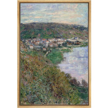 Impressão em tela sem moldura: Vista de Vétheuil por Claude Monet, 61 x 91 cm (24" x 36") Natural - Compatível com Dashauibi, Arte Zen Vintage em