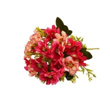 1 ramo de flor artificial feita à mão, sem necessidade de regar, 6 garfos, 18 cabeças, decoração de casamento com flores de cerejeira