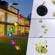 WinysinED Solar-Windspiel 25" Mobiles Hänge-Windspiel für Haus- und Gartendekoration mit automatischem Lichtfarbwechsel()