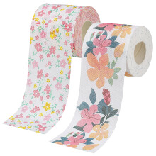 Eease toalettpapir med blomstermønster og trykk - 2 ruller