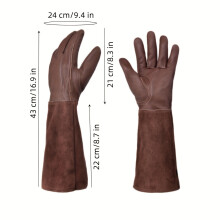 Hochwertige Rosenschneidehandschuhe – dornenfest, schnittfest, 43 cm langer Unterarmschutz, strapazierfähiges Hirschleder, atmungsaktiv für Damen
