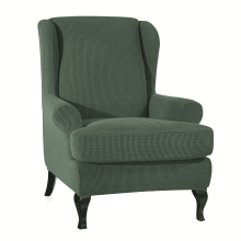 SHAOSZC Premium 2-teiliger Stretch-Elastik-Sesselüberzug für Ohrensessel - Staubdichter Bezug aus Spandex-Jacquard - Formschlüssig für Sofa und