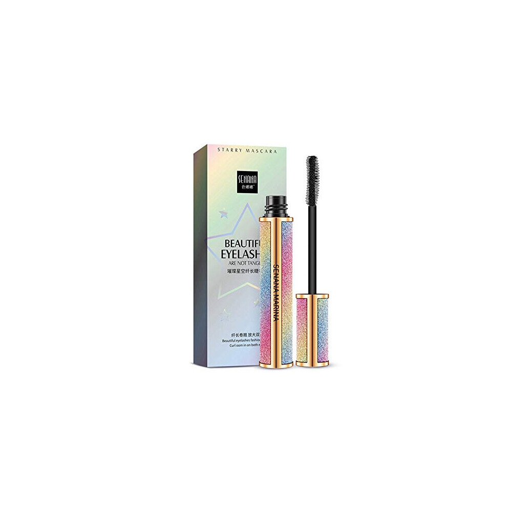 Black Waterproof Fiber Lash Mascara 4D Volumizing Curling Long Lasting Smudge Finish