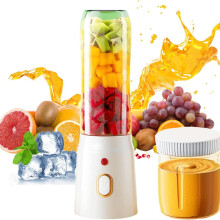 Liquidificador portátil de 450ml, tamanho individual, para shakes e smoothies, com 10 lâminas.