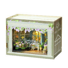 Kit de coin lecture à monter soi-même avec puzzle 3D, étagère en bois, serre-livres, jouet, cadeau d'Halloween, Noël ou anniversaire MINI-112