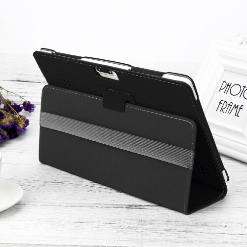 Capa universal tipo folio em couro com suporte para tablets Android de 10 e 10,1 polegadas. 2