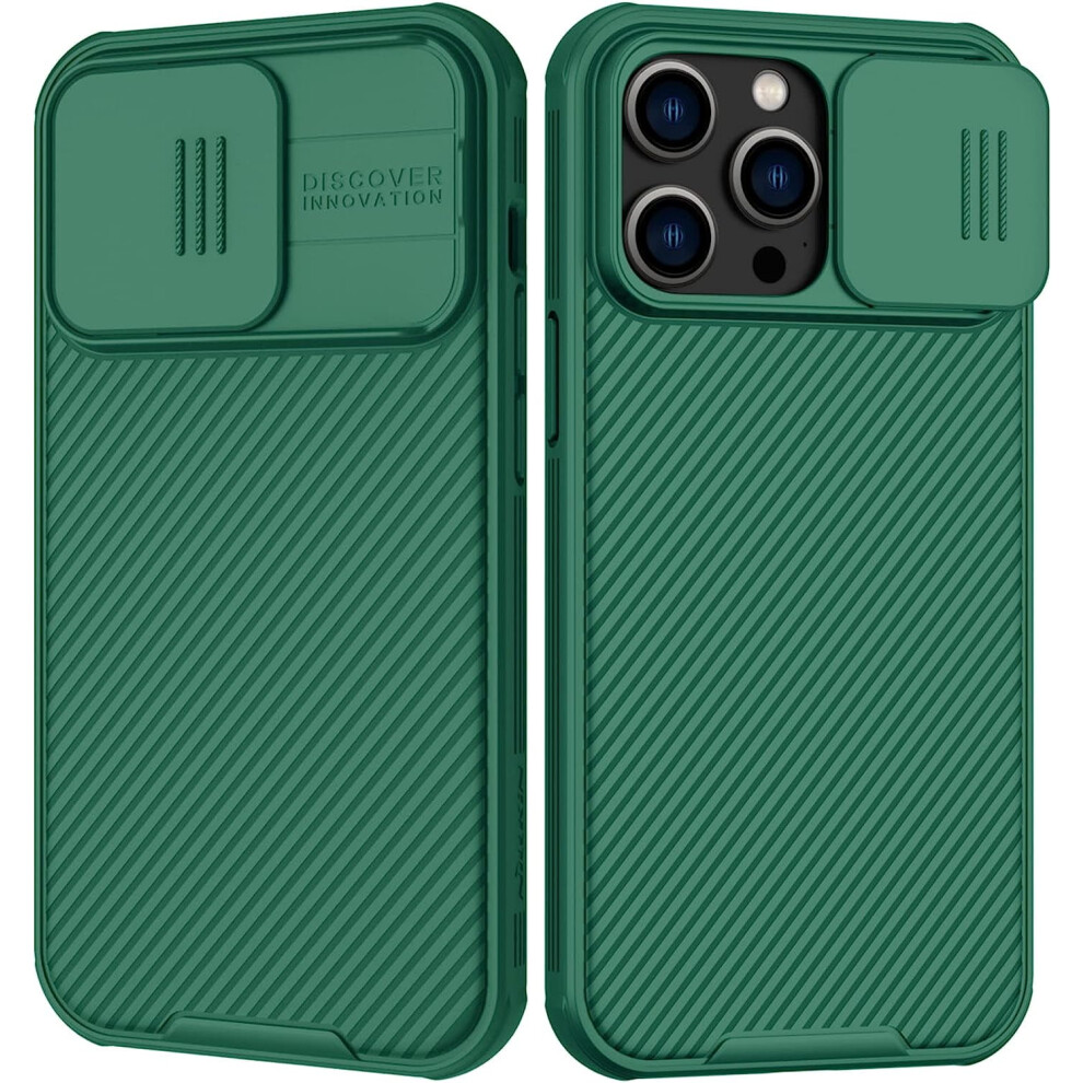 Slide Camera Cover Case For Iphone 14 Pro Max - Slim Shockproof Protective Case With Anti-Scratch Hard Pc & Tpu - 6.7'' Green 9048212778790