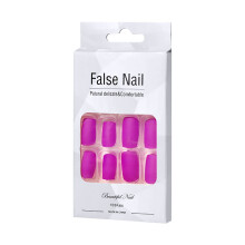 Fluoreszierender, kurzer, quadratischer Nagelaufsatz, tragbarer Nagelaufsatz, vollständige Nägel
