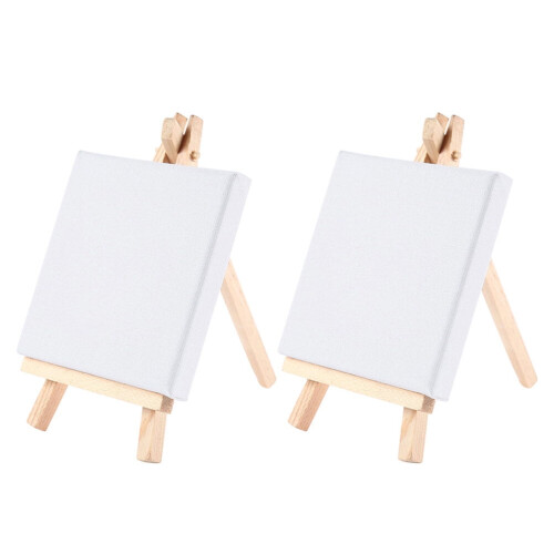 Σετ Ξύλινου Καβαλέτου Mizh Mini Canvas Mini για Ζωγραφική, Σχέδιο, Χειροτεχνία 10x10cm