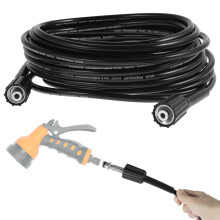 Tubo per idropulitrice ad alta pressione da 50 piedi (15 m) M22, 1200 PSI, in gomma, per acqua fredda, resistente all'usura e anti-attorcigliamento,