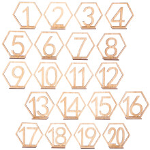 Guangmc 20 stuks houten tafelnummers met houder voor bruiloft/huisdecoratie