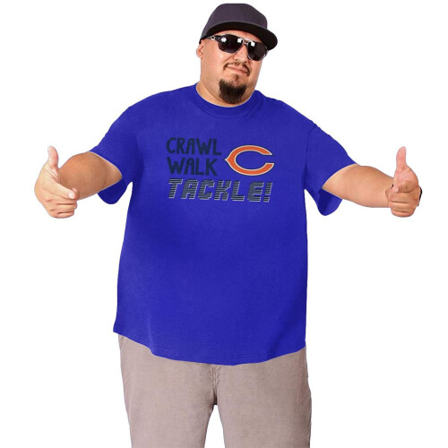 CHI_Bears Ανδρικό Μπλούζα με Κοντό Μανίκι με Λογότυπο Ομάδας Ποδοσφαίρου για Φίλους 2