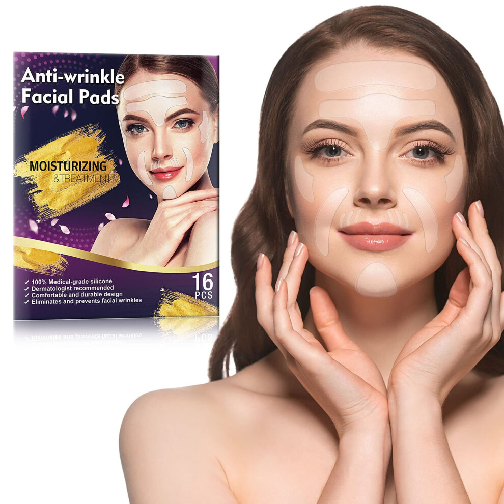Anti Wrinkle Patches 16pcs Silicone Forehead Eye Mouth Pads for Instant Wrinkle Smoothing