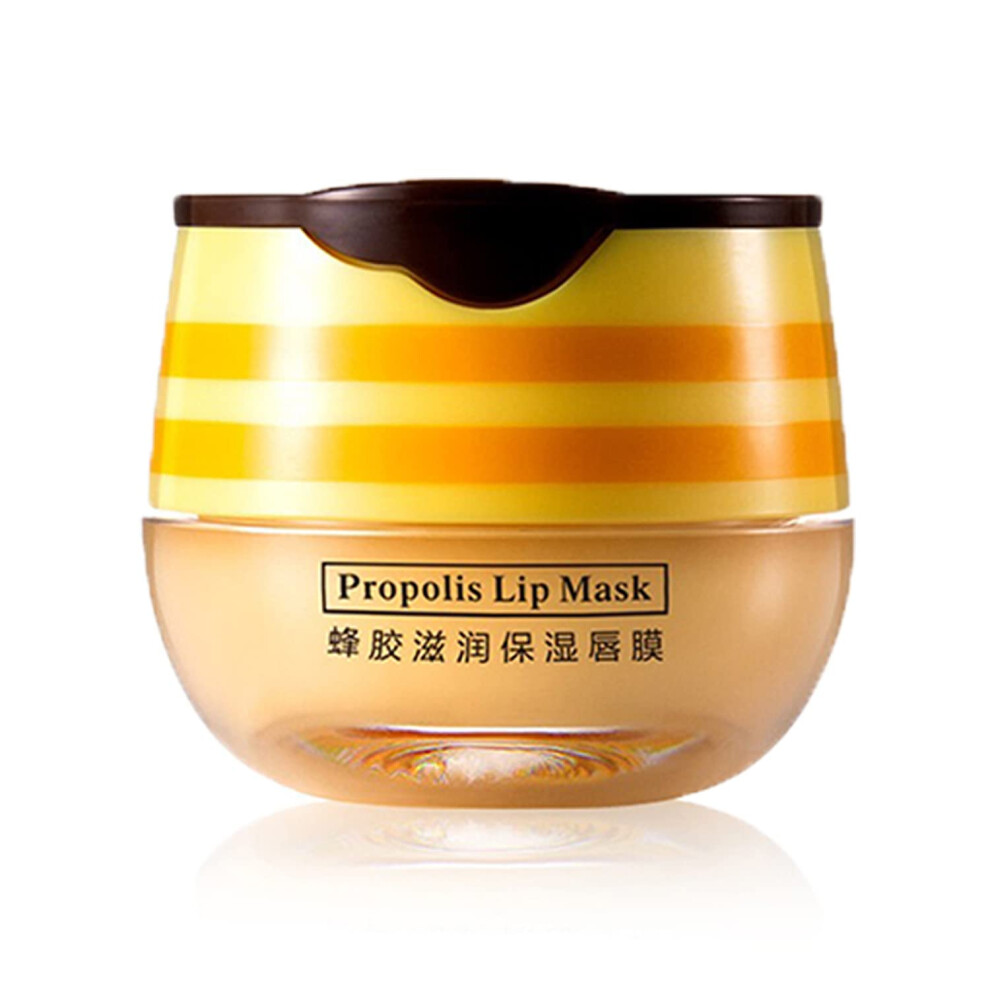 Propolis Lip Balm and Honey Lip Mask for Dry Cracked Lips, Overnight  with Hygienic Applicator
