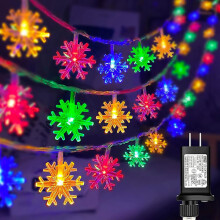 80 diod LED, świąteczne płatki śniegu, 32-stopowy łańcuch świetlny w kształcie płatków śniegu do użytku wewnątrz, 8 trybów pracy,