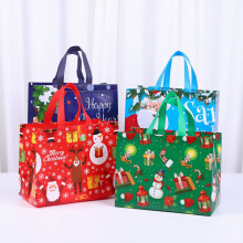 UDIYO Lot de 5 grands sacs cadeaux de Noël avec poignées, cabas réutilisables pour les cadeaux de Noël et les fêtes.