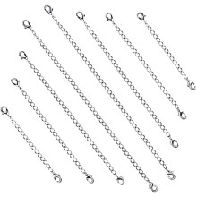 8-teiliges Set aus Sterlingsilber-Kettenverlängerungen für Halsketten, Armbänder und Fußkettchen zur Schmuckherstellung