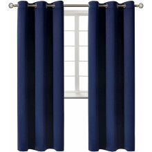 Perdea opacă pentru fereastră, pentru living/dormitor, panou despărțitor, inel termic, set de 2 panouri, 94x213 cm, culoare BLEUMARIN K68