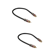2 db. Férfi-női audiokábel adapter átalakító elosztó elosztókábel hangszóróhoz, táblagéphez, számítógéphez TR026MF-03 (fekete)