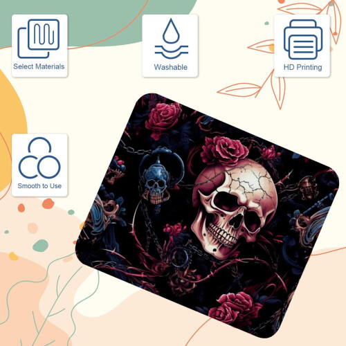 Dark Punk E Mouse Pad με αντιολισθητική βάση από καουτσούκ, τετράγωνο σχέδιο για φορητό 2
