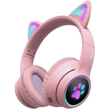 Casque audio gaming Bluetooth 5.0 Cat Ear, supra-auriculaire, léger et pliable, avec entrée AUX 3,5 mm.