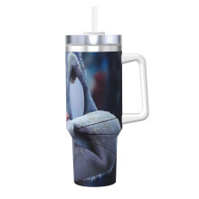 Pahar de călătorie Bugs Bunny, Ice King, 40 oz (cu mâner și pai), din oțel inoxidabil, cu capac 2 în 1
