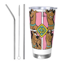 Pahar Scooby-Doo de 20 oz, cană de cafea izolată în vid din oțel inoxidabil, cană de cafea de călătorie cu capac, cană termică pentru