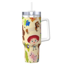 Cană de gheață Toy Story de 40 oz cu mâner, cană izolată durabilă, păstrează băuturile calde sau reci, fitness, sporturi în aer liber,