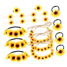 Sunflower Hair Accessories 20pcs Bohemian Headbands and Clips Set for Girls Photography Styling