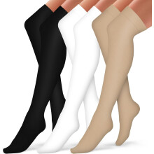 paar dijhoge compressiekousen voor dames en heren, tot over de knie - optimale ondersteuning voor hardlopen en reizen