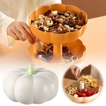 Boîte à bonbons citrouille, boîte de rangement et de collations pour table basse de salon, assiette à fruits double couche, décorations en