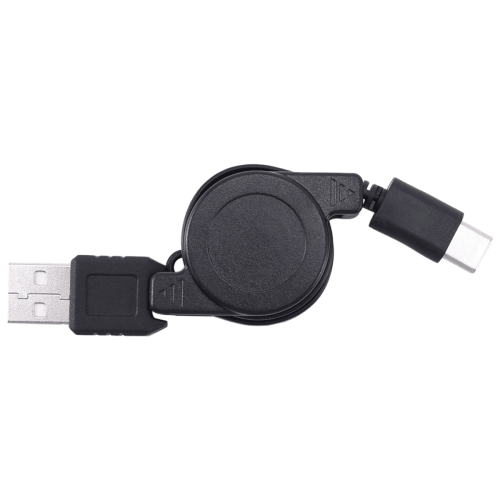 3X USB Type C USB3.1 Ανασυρόμενο καλώδιο φόρτισης, καλώδιο φόρτισης τύπου C USB-C, μαύρο 1