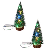 Xubond decorațiuni de Crăciun pentru casă decorațiune de birou cu lumini LED mini brad agățat decor brad de Crăciun verde